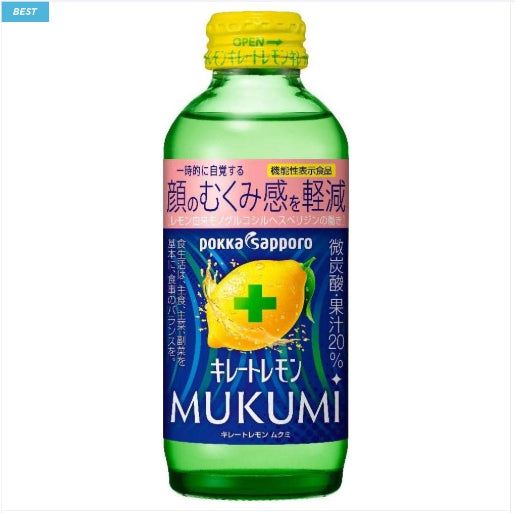 일본 포카삿포로 키레토 레몬 MUKUMI 무쿠미 드링크 155ml 6개 세트 [원산지:일본]
